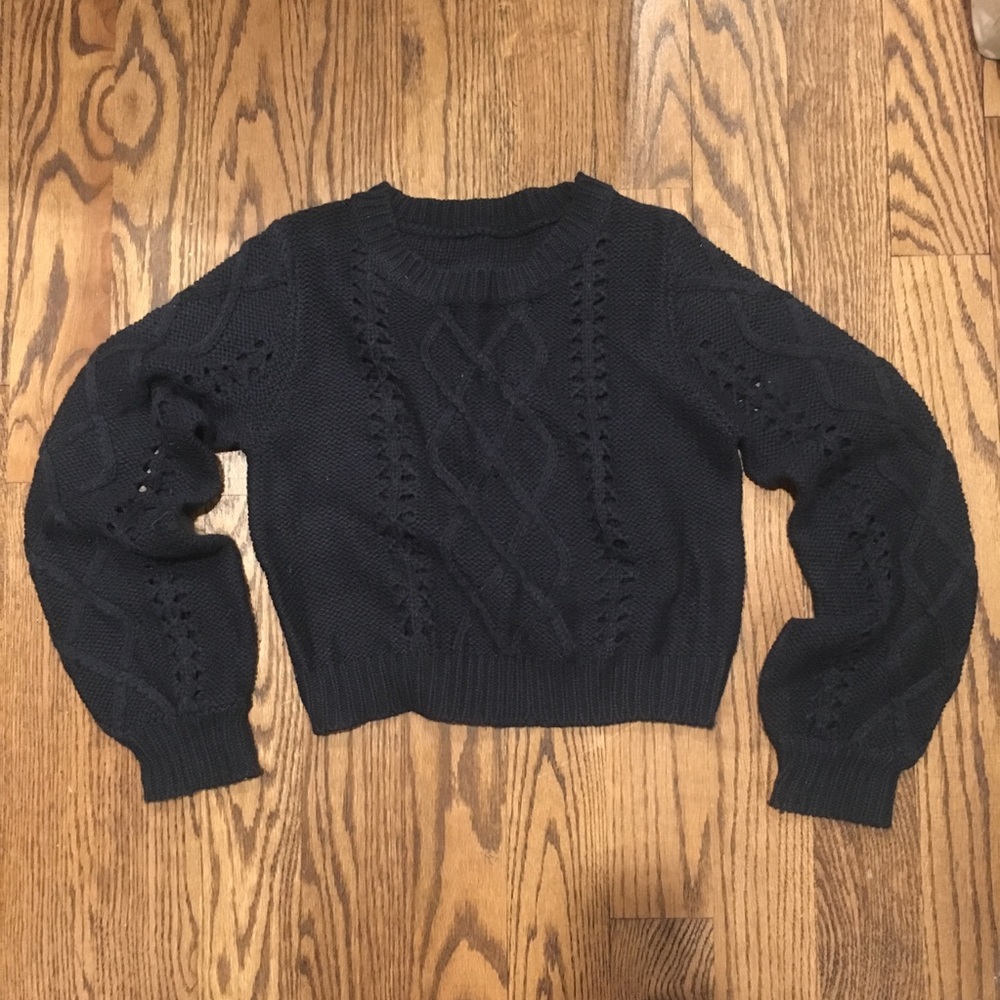 Brandy Melville Navy Wool Crop Sweater